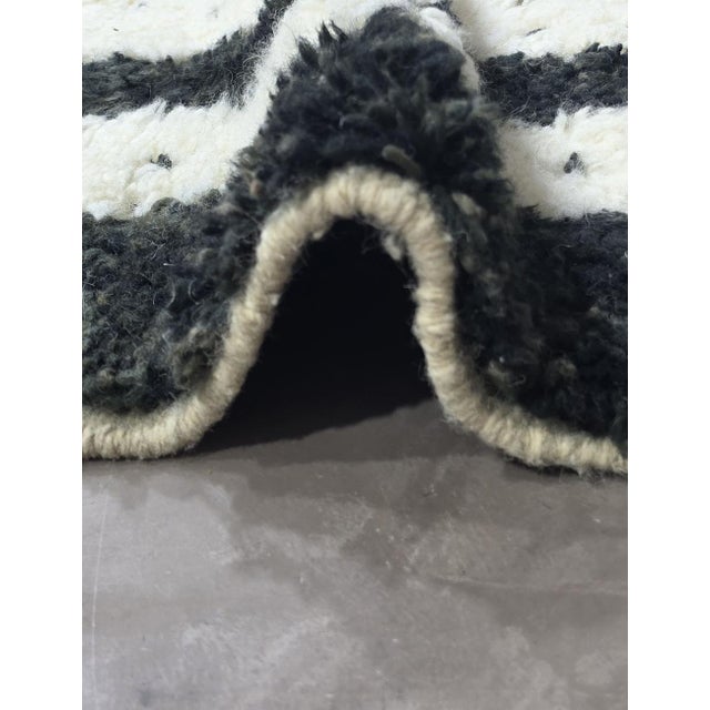 Black and Ivory Moroccan Rug - 9.3 X 7.2 Ft For Sale In Cleveland - Image 6 of 9