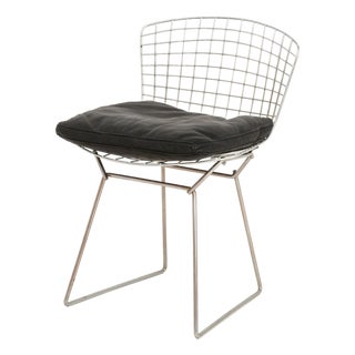 Harry Bertoia Black Enameled Steel Wire Chair For Sale