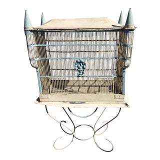 Antique 1880s French Metal Bird Cage For Sale