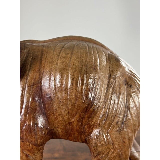 Vintage Leather Elephant Figure For Sale - Image 3 of 13