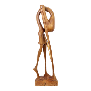 Vintage Surrealist Bizarre Hand Carved Wood Bird Woman Creature Sculpture