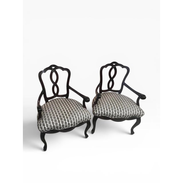 William Switzer 1990s William Switzer Sculptural Loop Back Accent Armchairs — A Pair For Sale - Image 4 of 11