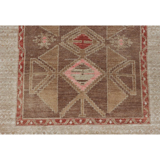 Hand Knotted Colorful Turkish Kars With Tribal Designs and Geometric Motifs 4'4 X 9'9 For Sale - Image 10 of 12