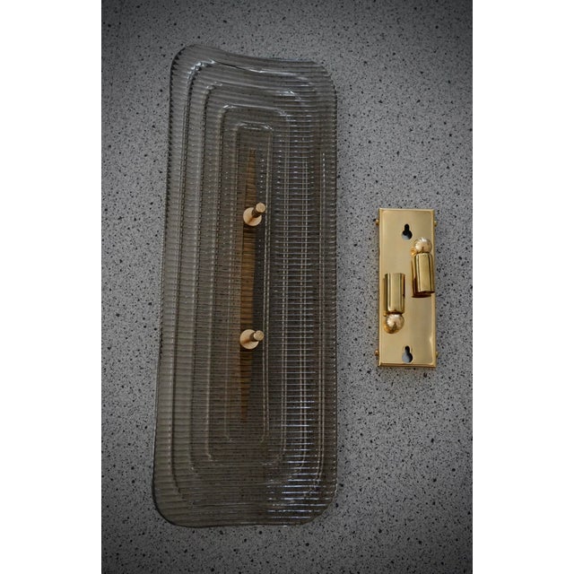 Art Deco Style Smoky Murano Glass and Brass Wall Sconce, 2000 For Sale - Image 9 of 10