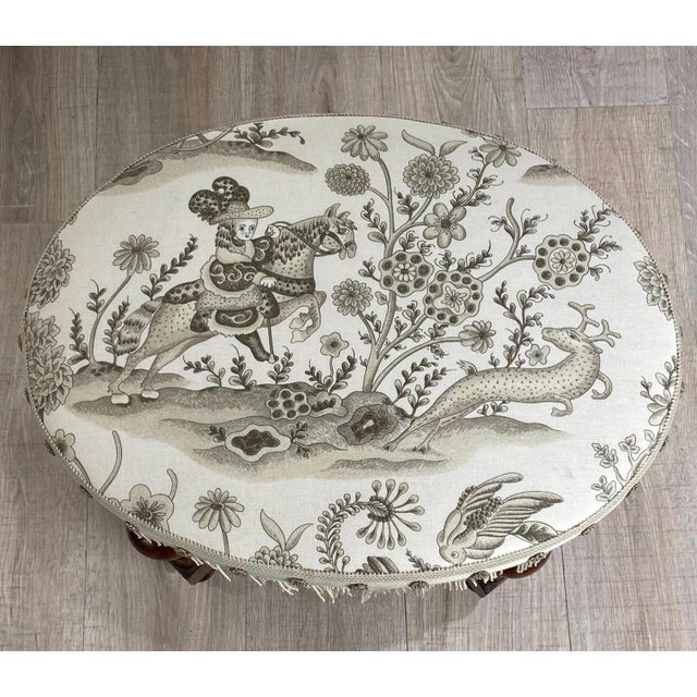 19th Century Baroque Oval Stool, Italy 19th Century For Sale - Image 5 of 6
