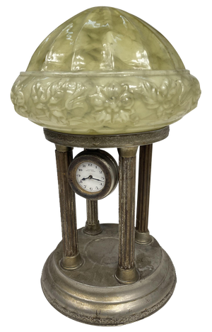 Liberty Clock with Alabaster Lamp, 1920s