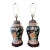Vintage Chinese Famille Noire with Floral Birds Ginger Jar Table Lamps - Pair For Sale