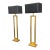 Restoration Hardware Clarke Open Brass Rectangle Floor Lamps, Pair For Sale