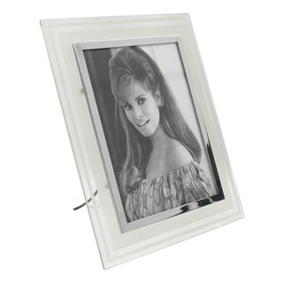 Modernist Frosted Glass and Metal Picture Frame, circa 1940 For Sale