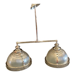 Restoration Hardware “Clemson” Prismatic Chrome Double Pendant For Sale