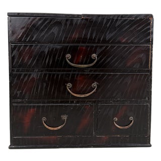 Japanese Lacquered Kodansu Storage Cabinet or Writing Box,, 1920s For Sale