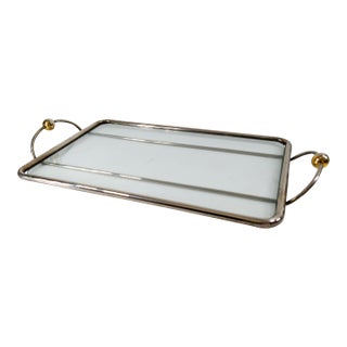 Mid-Century Modern Space Age 1980's Cocktail Serving Tray Attributed to Lino Sabattini Italy For Sale