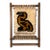Vintage Mid-Century Woven Fiber Art Stylized Animal Motif Wall Hanging on Wood Frame For Sale