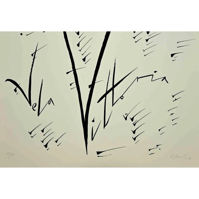 Letter V, from the Alphabet series, is a lithograph realized by Rafael Alberti in 1972. Hand-signed and dated on the lower...