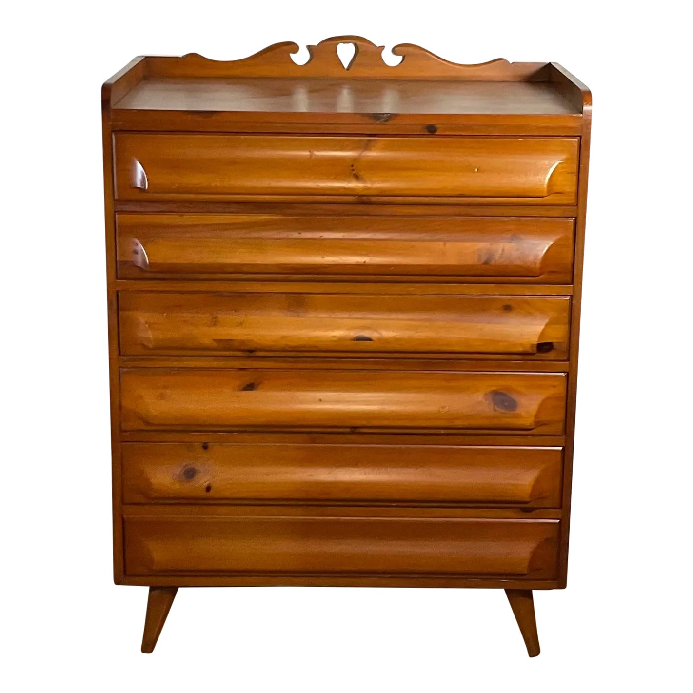 1950's Mid Century 6 Drawer Highboy Dresser Franklin Shockey