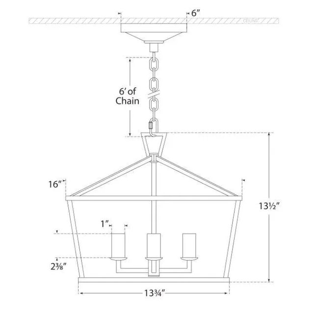 Modern Chapman & Myers for Visual Comfort Signature Darlana Small Wide Semi-Flush Mount Lantern in Aged Iron For Sale - Image 3 of 3