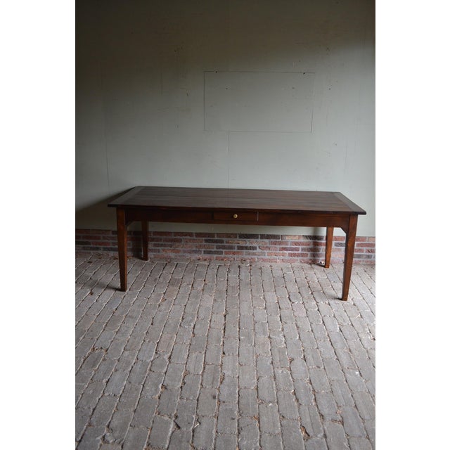 Antique Oak Dining Table with 3 Drawers For Sale - Image 9 of 9