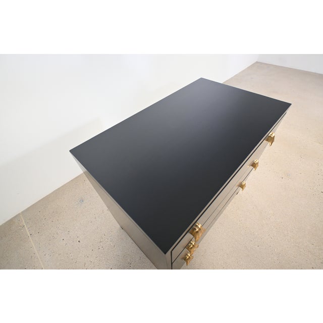 Robsjohn Gibbings for Widdicomb Black Lacquered Mid Century Modern Chest of Drawers For Sale - Image 9 of 14