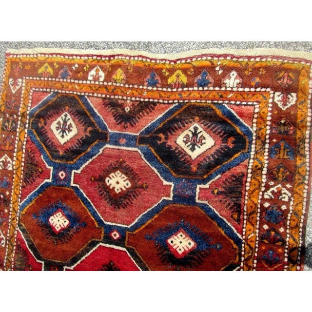 Turkish Antique Caucasian Karabaugh / Kazak Rug 4'7" X 12'2" Circa 1920's For Sale - Image 3 of 13