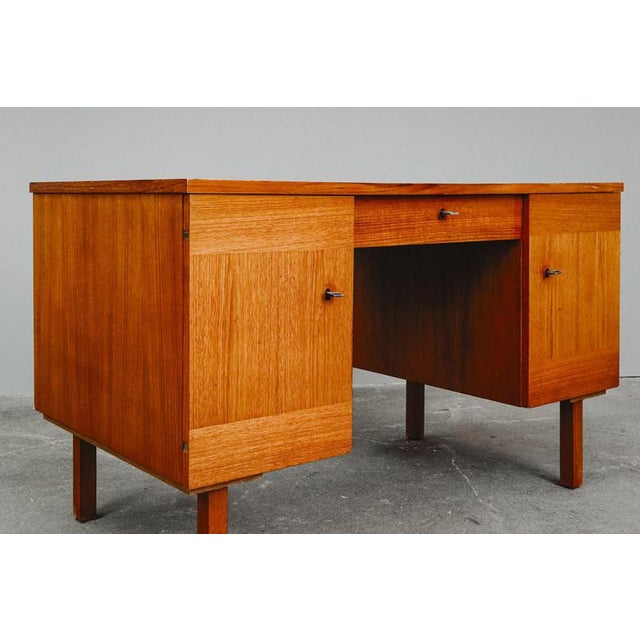 Brown Mid-Century Desk with Drawers For Sale - Image 8 of 18