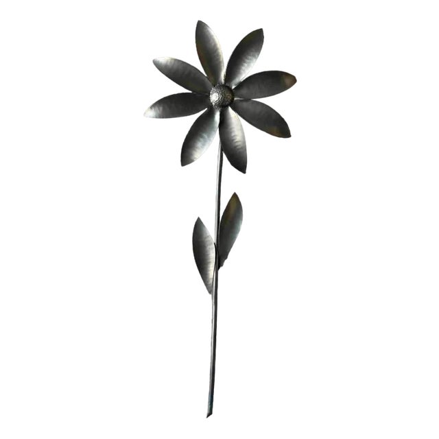 Large Silver Pewter Flower by Le Dauphin, 1960s For Sale
