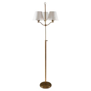 Swedish Modern Floor Lamp in Brass, 1940s For Sale