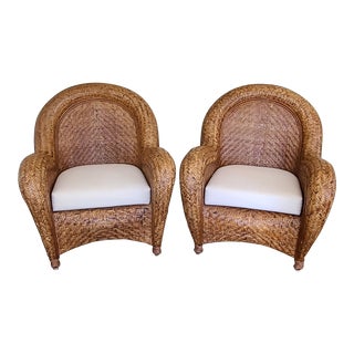 Pottery Barn Malabar Club Chairs - a Pair For Sale