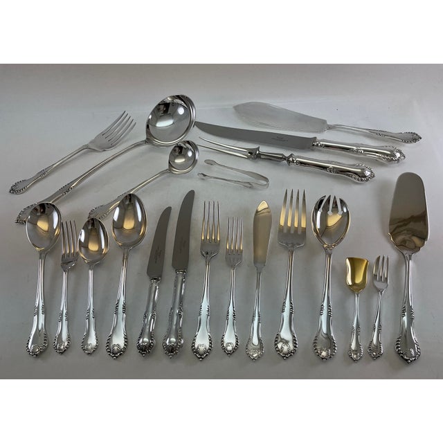 1980s Silver Complete European Cutlery Set 145 Pieces, Chesterfield Pattern - 145 pcs For Sale - Image 11 of 18