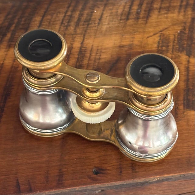 Victorian Antique 1890s German .800 Solid Silver & Mother-of-Pearl Opera Glasses For Sale - Image 3 of 11