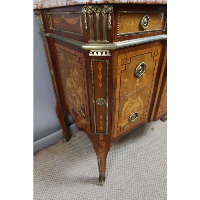 Transitional Marquetry Chest of Drawers, 1970s For Sale - Image 13 of 15