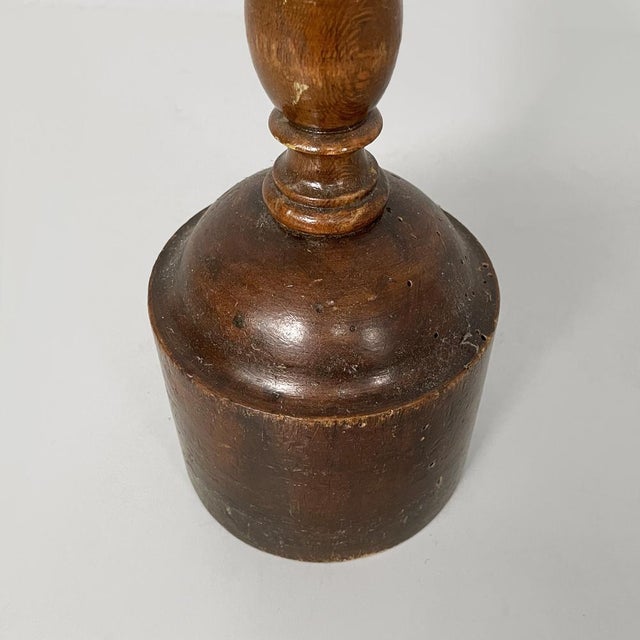 Italian Round Doorstop in Turned Wood, 1930s For Sale - Image 11 of 13