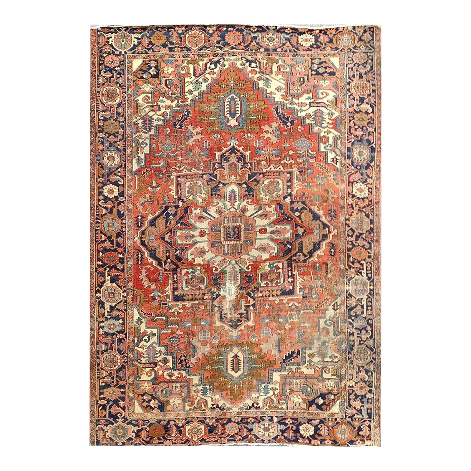 Stunning Antique Persian Serapi With Crisp Dyes and Rare Animals Inside ...