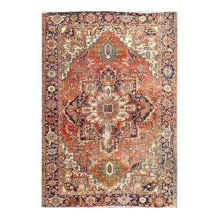Stunning Antique Persian Serapi With Crisp Dyes and Rare Animals Inside ~ 10 X 13 For Sale