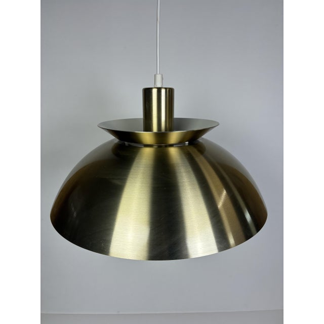 Danish Modern Brushed Aluminium Pendant Light, 1970s For Sale - Image 3 of 4