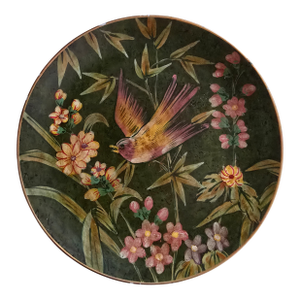 Set of 3 Raymond Waites Hand-Painted Bird & Floral Decorative Plates, 8”