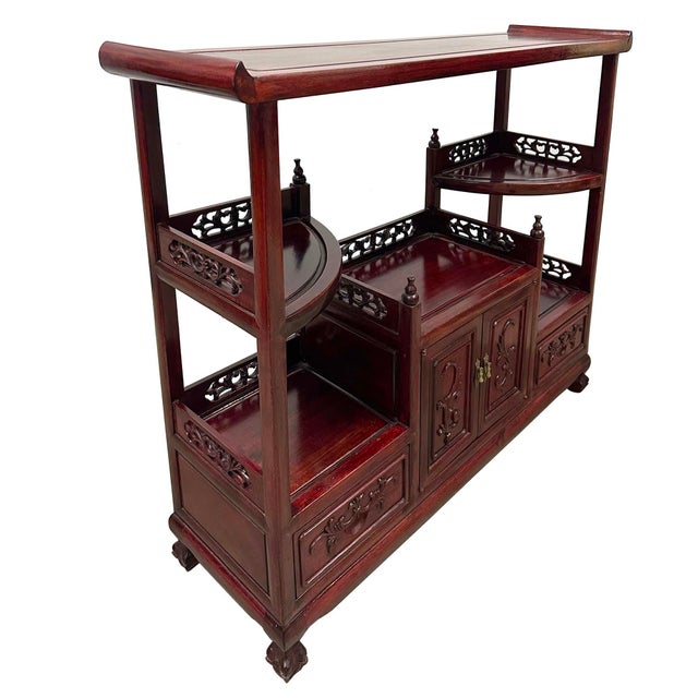 This item is a Chinese hand-crafted Treasure Curio Cabinet Shelf (also frequently referred to as a duobaoge or "treasure...