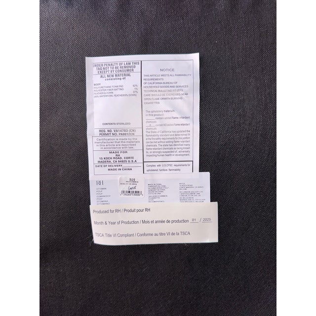 Restoration Hardware English Classic Leather Ottoman For Sale - Image 9 of 9