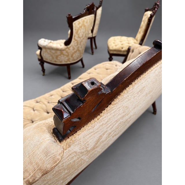 7 Pc, M & H Schrenkeisen or J. Jelliff American Renaissance Revival Parlor Suite For Sale - Image 9 of 13