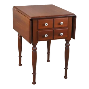 20th Century Early American Style Cherry Drop Leaf Side Accent Table