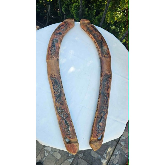 Painted Wooden Shoulder Pole, Set of 2 For Sale - Image 13 of 13