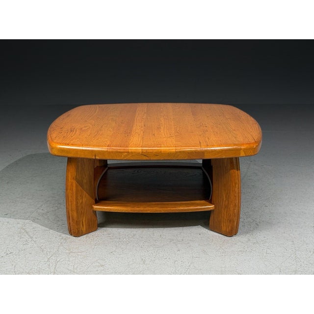 Mid-Century Modern Dutch Modern, Brutalist Coffee Table, Oak, Netherlands, 1970s For Sale - Image 3 of 9