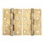 Pair of Vintage 3 X 4 In. Brass Plated Steel Cabinet Door Hinges For Sale