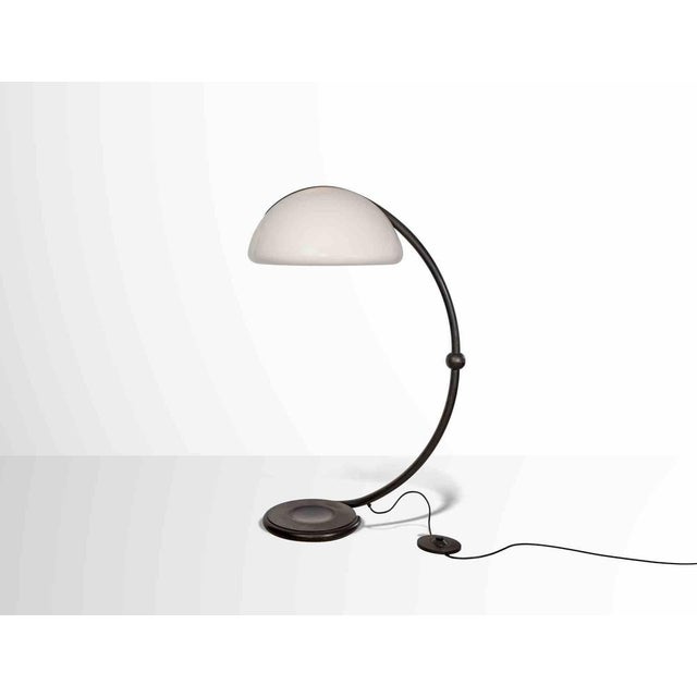 Metal Elio Martinelli Snake Floor Lamp, White Metal and Opal, Italy 1960s For Sale - Image 7 of 7