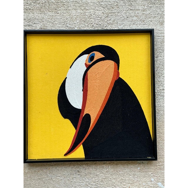 Vintage Framed Toucan Textile Art For Sale - Image 11 of 12