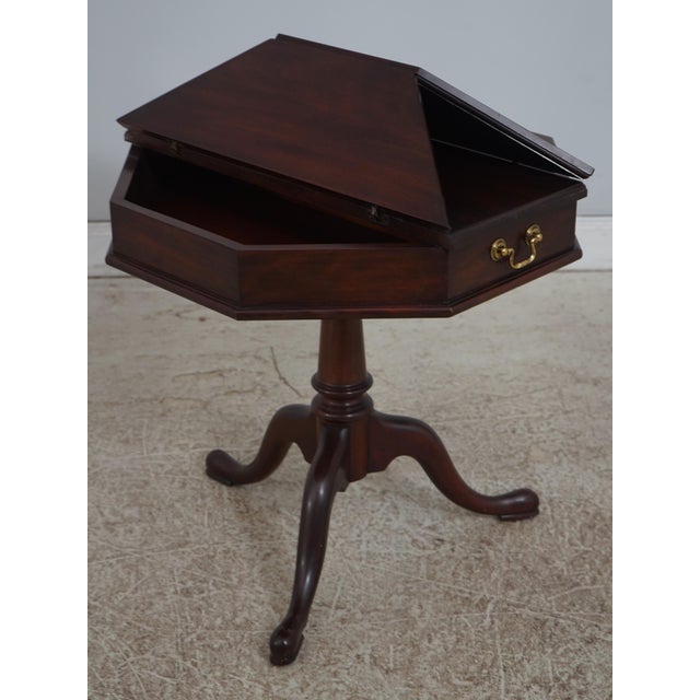 Traditional Henkel Harris Mahogany Octagonal Occasional Table For Sale - Image 3 of 18