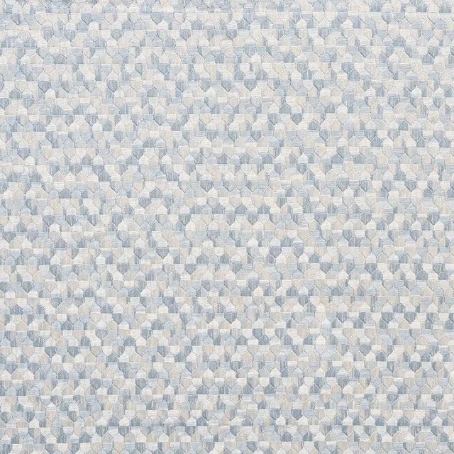 Sample - Schumacher Ivins Embroidery Fabric in Sky For Sale