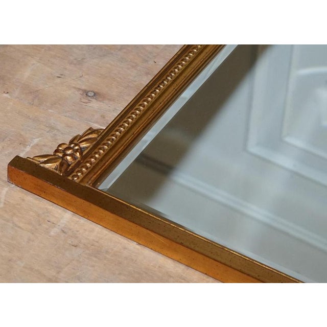 Gold Vintage Victorian Gilted Overmantel Wall Mirror For Sale - Image 8 of 13