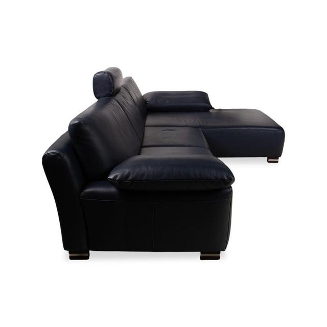 Dark Blue Leather Corner Sofa from Willi Schillig For Sale - Image 14 of 18