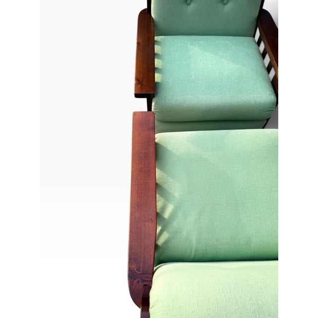 Green Pair of Vintage Mission Oak Arts & Crafts Lounge Chairs For Sale - Image 8 of 12