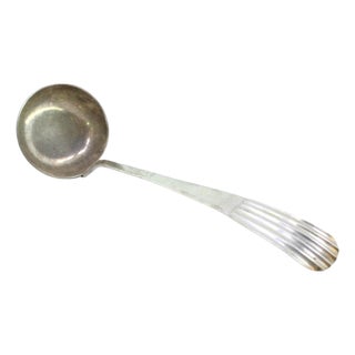 Silver Soup Ladle with Embossed Handle For Sale